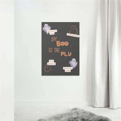 Cute Say Boo To The Flu Classroom Poster Printable Digital Download Etsy