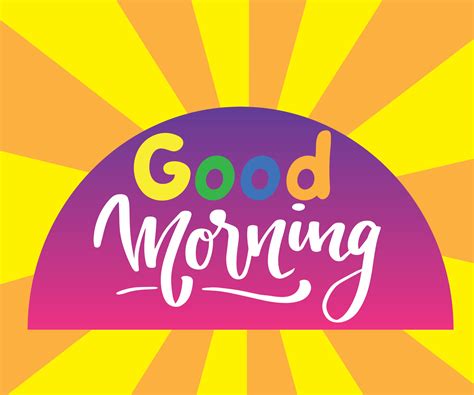 Good Morning With Yellow Sun Banner For Tshirt Vector Illustration