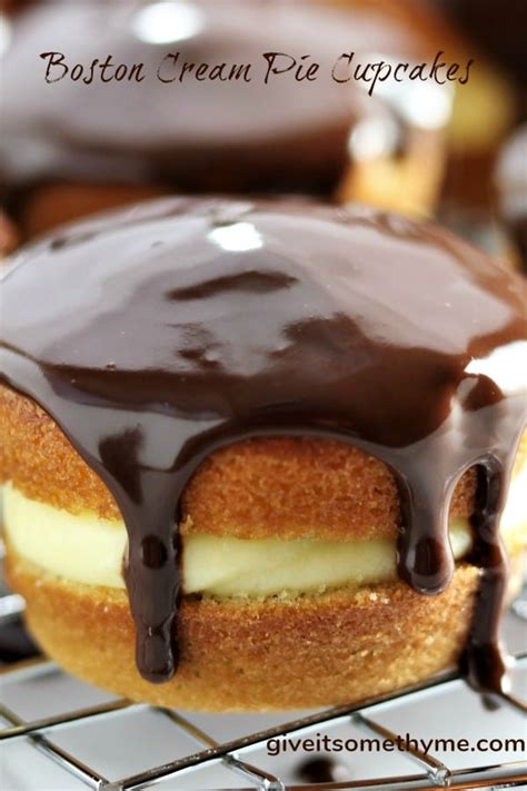 Boston Cream Pie Cupcakes - Give it Some Thyme