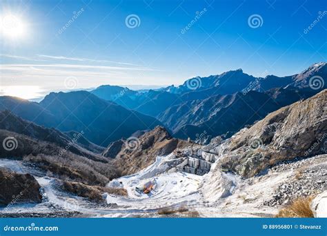 Alpi Apuane Mountains and Marble Quarry View. Carrara, Tuscany, Stock Image - Image of appennini ...