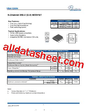 Vba N Datasheet Pdf Vbsemi Electronics Co Ltd