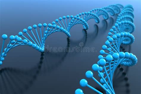 De Molecule Van Dna Op Een Blauwe Achtergrond Stock Illustratie