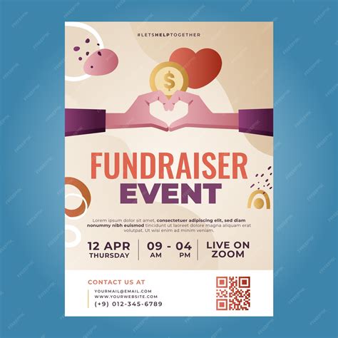 Premium Vector Gradient Fundraiser Flyer Template