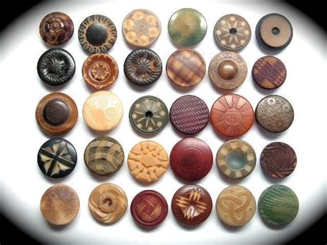 Antique Buttons Gorgeous Colorful Vegetable Ivory Antique