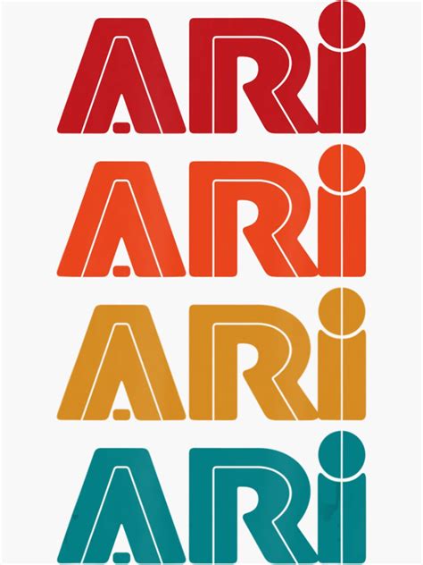 Ari Name Retro Given Name Colorful Inline Font Sticker For Sale By