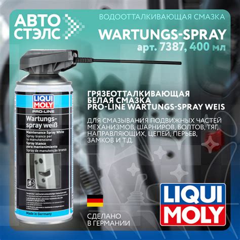 Грязеотталкивающая белая смазка LIQUI MOLY 7387 Pro-Line Wartungs-Spray ...