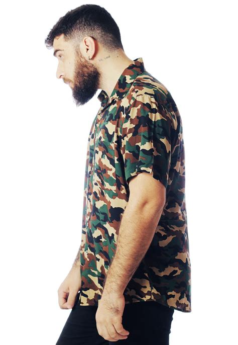 Camisa Camuflada Estampada Elephunk Exército Verde Camisas Estampadas