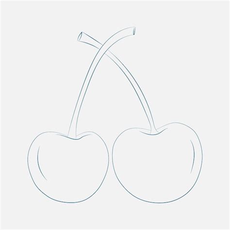 Ilustração de arte de linha de frutas desenhadas à mão Vetor Premium