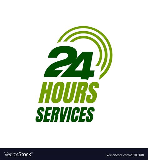 24 Hour Service Logo Icon Stand247 Sign Royalty Free Vector