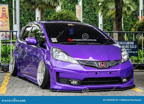 Modified Purple Honda Jazz Or Honda Fit On Car Meet Editorial Stock