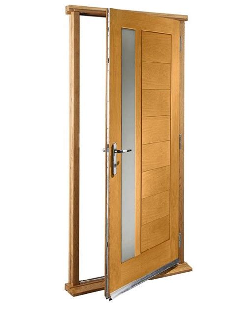 Modena Glazed Oak Pre Hung External Door Set Oak Front Door Double