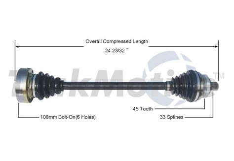 Audi CV Axle Shaft Front Driver Side Aftermarket AD8074 Surtrack AD