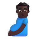 Pregnant Man Dark Skin Tone Emoji