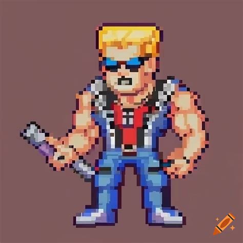 Metal Slug Style Pixel Art Of Duke Nukem Waving On Craiyon