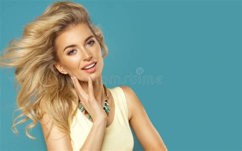 Glamorous Curvy Blonde Woman Stock Photo Image Of Complexion Face