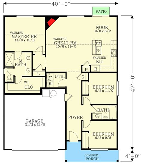 Square Foot Bed Bungalow House Plan J Architectural