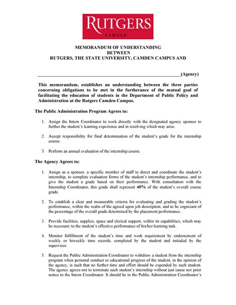 50 Free Memorandum of Understanding Templates [Word] ᐅ TemplateLab