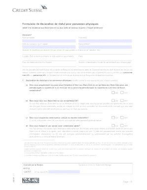 Fillable Online Formulaire De D Claration De Statut Pour Personnes