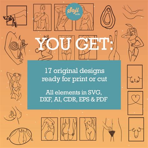 Erotic Svg Bundle Line Art Dxf Laser Cut Files Naked Man Svg Etsy