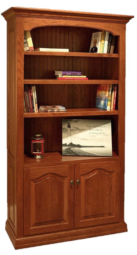 Traditional Bookcase With Wood Doors - Amish Originals Furniture Company