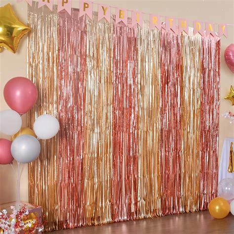 Lolstar 2 Pack Rose Gold Birthday Decorations 3 3x6 6ft