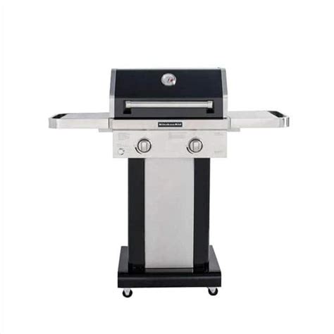 Kitchenaid 2 Burner Propane Gas Grill In Black With Grill Cover 720 0891b The Home Depot