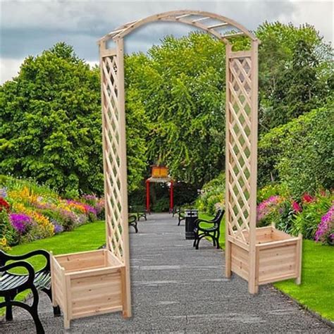 Arche De Jardin Treillis Bois Avec Xbac Fleurs Cdiscount Jardin