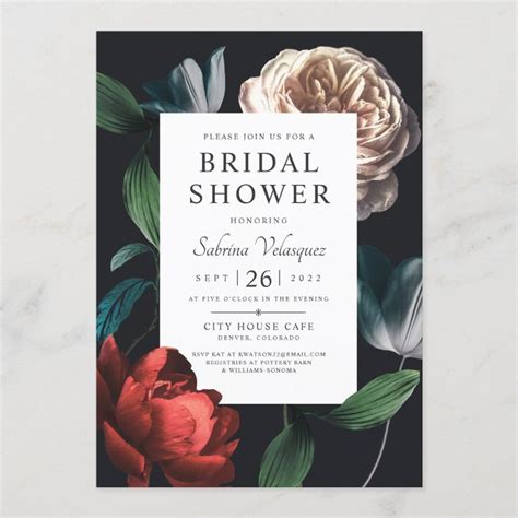 Romantic Botanic Bridal Shower Invitation V Zazzle Wedding