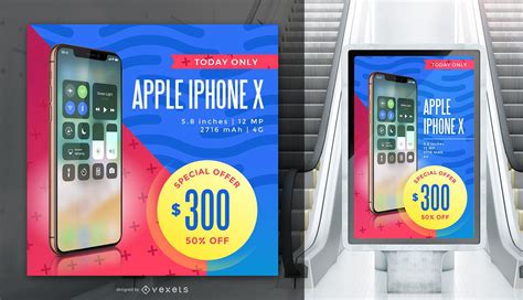 Iphone X Advertising Banner Mockup Vector Download