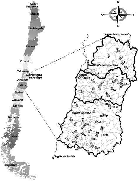 Regiones Metropolitana De Ohiggins Y Del Maule Y Sus Estaciones