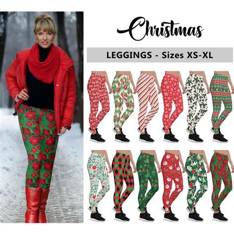 Candy Cane Leggings Etsy