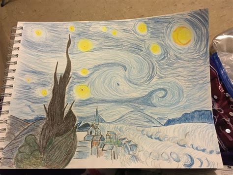 How To Draw Van Gogh Starry Night Step By Step Drawing A Starry Night