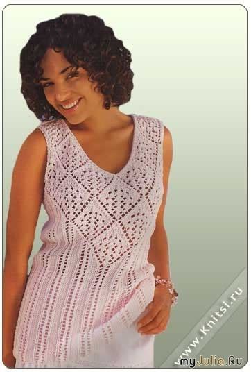 Розовый топ с V-образной кокеткой: Дневник группы «ВЯЗАНИЕ»: Группы ...