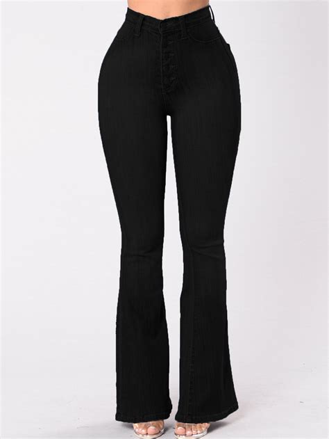 Gorgeous Trendy High Waist Black Flare Jeans