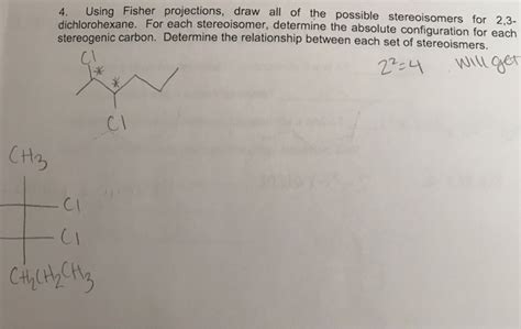 Solved 4 Using Fisher Projections Draw All Of The Possible Chegg