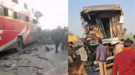 Up Road Accident डबल डेकर बस और ट्रक में हुई जोरदार भिड़ंत 3