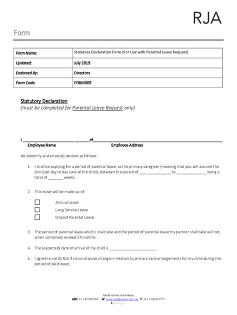 Fillable Online Maternity Leave Form Template Fax Email Print Pdffiller