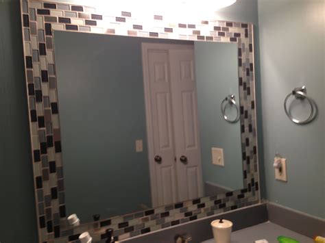 Mosaic Tile Around Bathroom Mirror Everything Bathroom