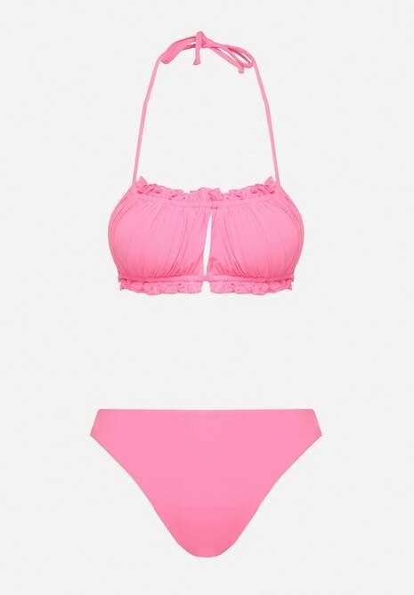 R Owe Bikini Majtki Figi Biustonosz Z Wi Zaniem Ozdobiony Marszczeniem Folinira Renee