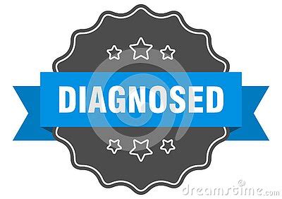 Diagnosed Label Diagnosed Isolated Seal Sticker Sign Vector