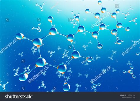 3d Illustration Molecule Compound Hydrogen Carbon Stock Illustration ...