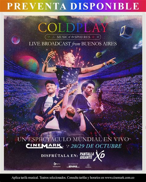 Coldplay Colombia 🇨🇴 🚀🌌 On Twitter Lista La Preventa En Cinemarkcol Para Transmitir El