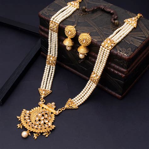 Buy Sukkhi Classic Lct Gold Plated Wedding Jewellery Pearl Long Haram