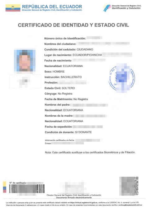 Traducci N Jurada Alem N Certificado Estado Civil Ecuador