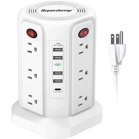 Mua Usb C Power Strip Surge Protector Tower Superdanny Vertical