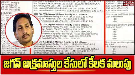 జగన్ అక్రమాస్తుల కేసులో కీలక మలుపు Mahaa News Youtube