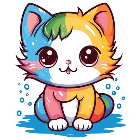 Beautiful Rainbow Cat 24477861 Png