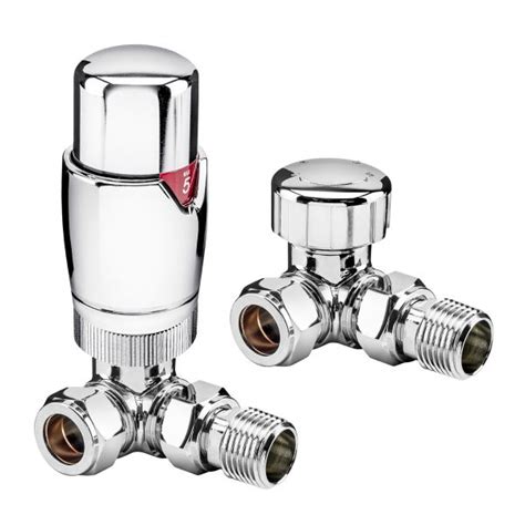 Modern Chrome Thermostatic Radiator Valves Corner Fitment