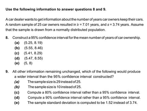 Solved Use The Following Information To Answer Questions 8 Chegg