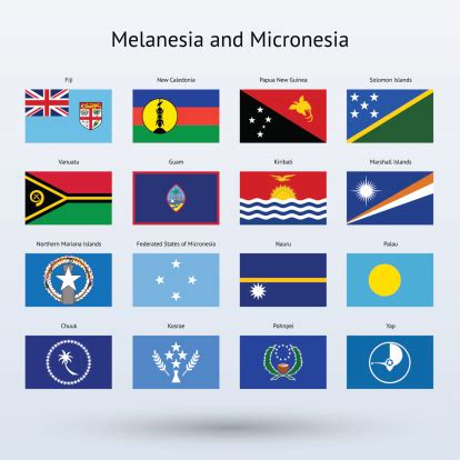 Melanesia And Micronesia Flags Collection Stock Illustration - Download ...